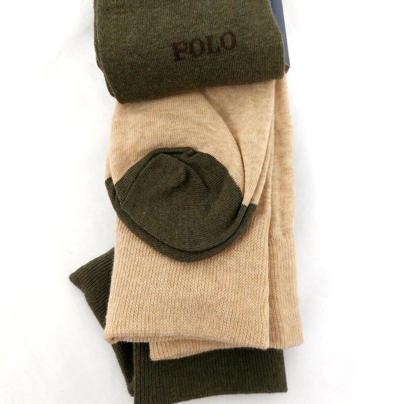 Polo Ralph Lauren 3-Pack Classic Argyle Dress Socks Khaki Olive Green Br… - Picture 5 of 8